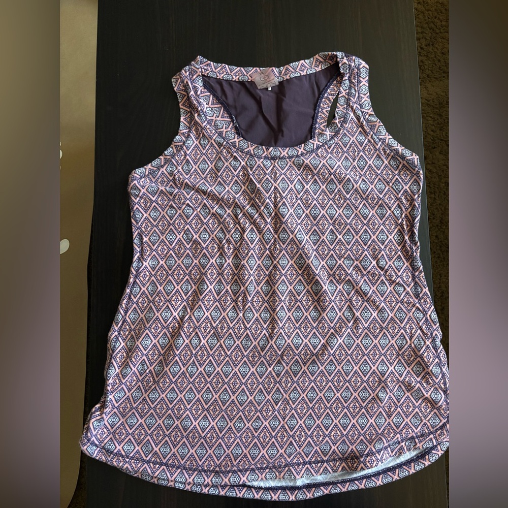 CALIA Women's Purple Patterned Sleeveless Top